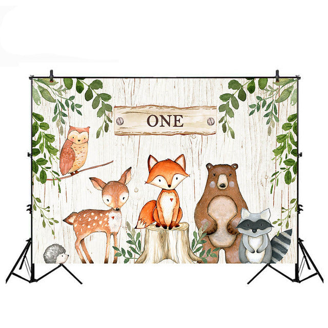 Arrière-plan sauvage pour Studio Photo, fête prénatale pour nouveau-né, décoration de fête d'anniversaire en bois, bannière de fond de Table