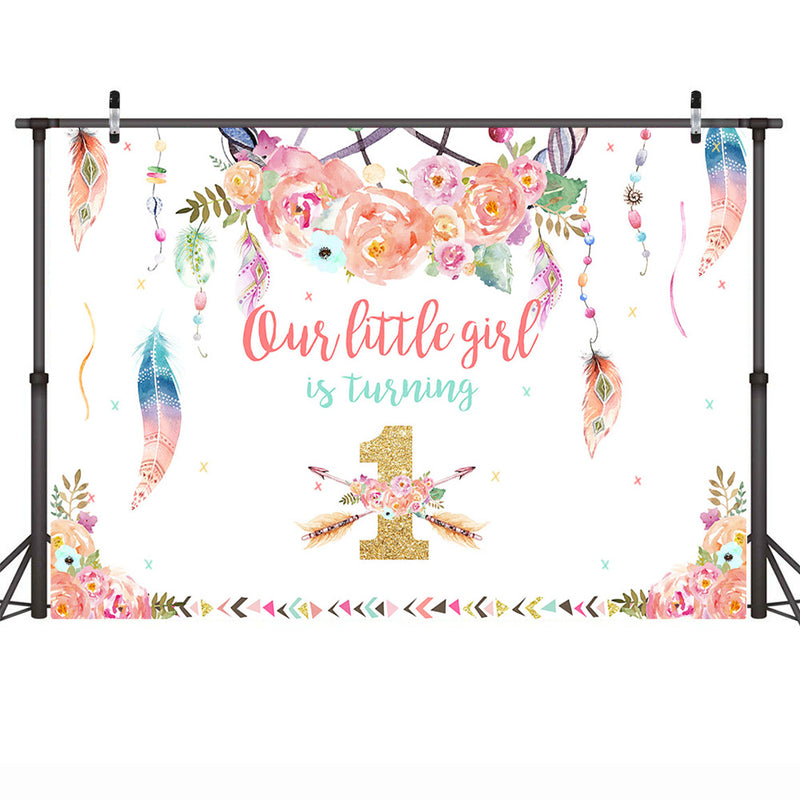 Wild One Birthday Backdrop Photo 1st Birthday Part Dreamcatcher Girl Photography Background Boho Cake Table Photo Backdrops