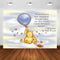 Custom Cartoon Pooh Photography Backdrop Bear Themed Blue Sky White Clouds Balloons Background