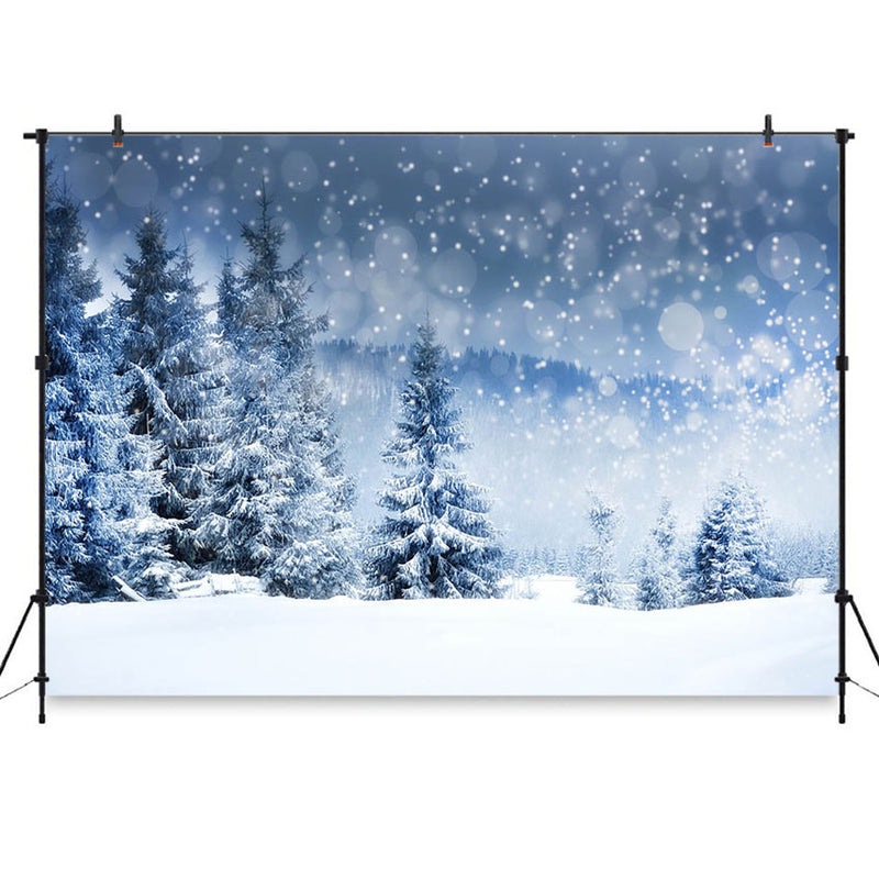 Winter Backdrops Forest Bokeh Photographic Background Snow Flake Photographic Backdrops for Photo Studio
