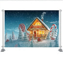 Winter House Christmas Backdrop for Photography Snowflake Background Kids Birthday Party New Year Party Decoration