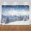 Fondo de fotografía de invierno sesión fotográfica escena de nieve de invierno foto de fondo para estudio fotográfico montaña gama Bokeh accesorios de Navidad