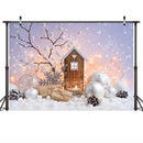 Winter Snow Backdrop for Photography Photocall Christmas Snowflake Wood House Background Christmas Gifts Balls Newborn Portrait