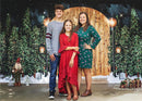 Winter Snow Christmas Tree Pine Portrait Photography Backdrop Newborn Kids Children Photo Background Rustic Wood Door Photocall