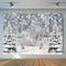 Fondo de invierno con bosque de pinos y nieve para fotografía, puntos brillantes, retrato de Navidad, accesorios de fondo para fotografía, paisaje de nieve para sesión fotográfica