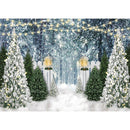 Winter Snow Scene Backdrop for Photography Pine Tree Forest Glitter Light Photo Background Children Kids Birthday Portrait Photo