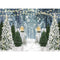 Toile de fond de scène de neige d'hiver pour la photographie, arbre de pin, forêt, paillettes, arrière-plan lumineux pour Photo de Portrait d'anniversaire d'enfants
