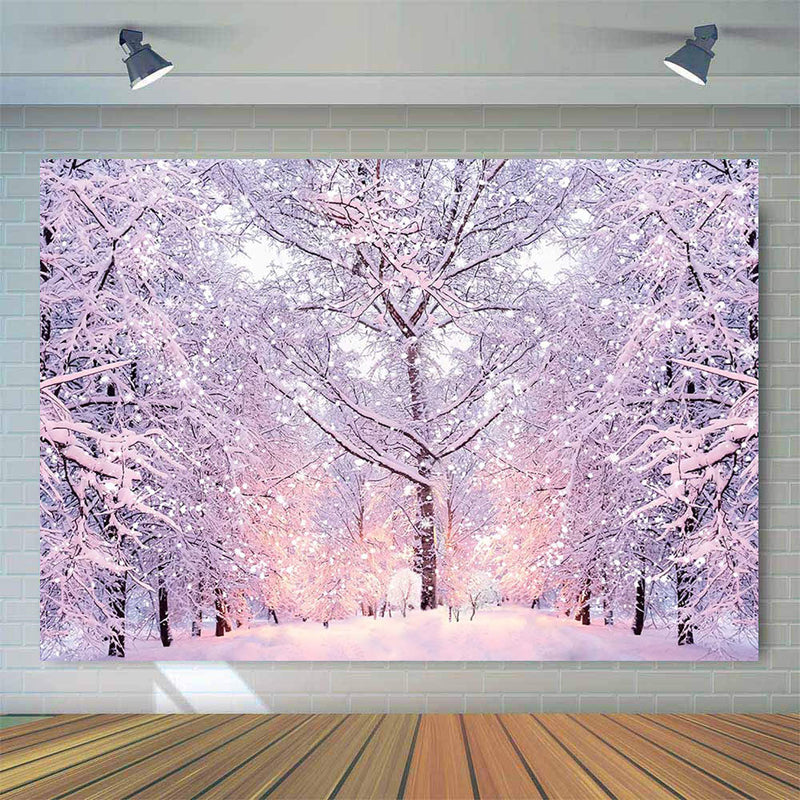 Winter Snow Scenery Photography Backdrop Newborn Kid Children Portrait Forest Photo Background Studio Photocall