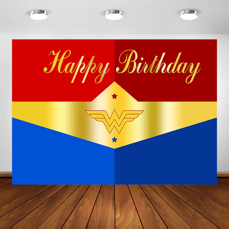Wonder Woman Party Backdrop Girls Birthday Super Girl Birthday Party Decorations Banner Customized Background for Photography