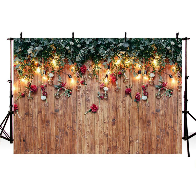 Wood floor backdrop for photography Valentine's Day background for photo booth studio portrait head shoot wedding photocall
