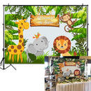 Woodland Jungle Safari Party Photo Backdrop Animals Forest Photography Background Happy Birthday Theme Party Decoration