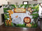 Arrière-plan de photographie de fête Safari en forêt, Jungle, animaux, décoration de fête à thème joyeux anniversaire