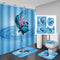 Butterfly Print Shower Curtain Ocean Summer Set Bathroom Bathing Screen Anti-slip Toilet Lid Cover Carpet Rugs Home Decor