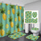 Summer Pineapple Shower Curtain Fruit Waterproof Set Home Decor Bath Mat Toilet Lid Cover Flannel Bathroom Carpet 4 Piece Set