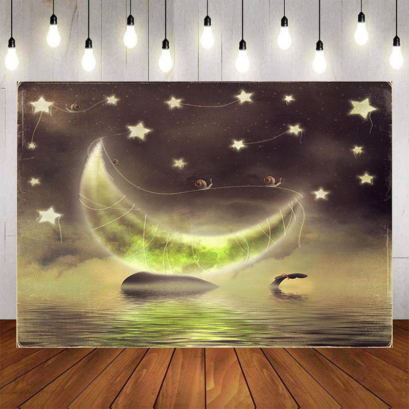 Twinkle Twinkle Little Star Background for Picture Baby Shower Photo Backdrop Moon Kids Party Banner Background Decor
