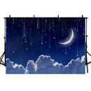 Twinkle Twinkle Little Star Background for Picture Baby Shower Photo Backdrop Royal Blue Moon Clouds Party Banner Background Decor