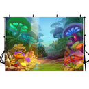 Aquarium backdrop cartoon mushroom background for photography ocean party decor photo background vinyl