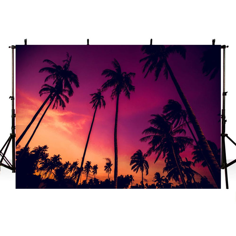Hawaii Luau Photography Backdrops Sunset Holiday Background Backdrops Props Beach Wedding Vinyl photo Backdrop Girls