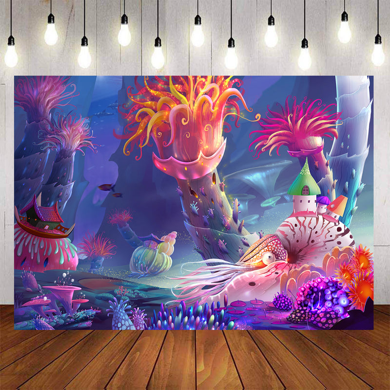 Undersea Plant Photography Backdrops Aquarium Child Party Banner Background Backdrops Props Vinyl photo Backdrop
