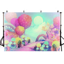 Cartoon Photography Backdrops Kids Party Banner Decoration Background Backdrops Props Pink Vinyl photo Backdrop