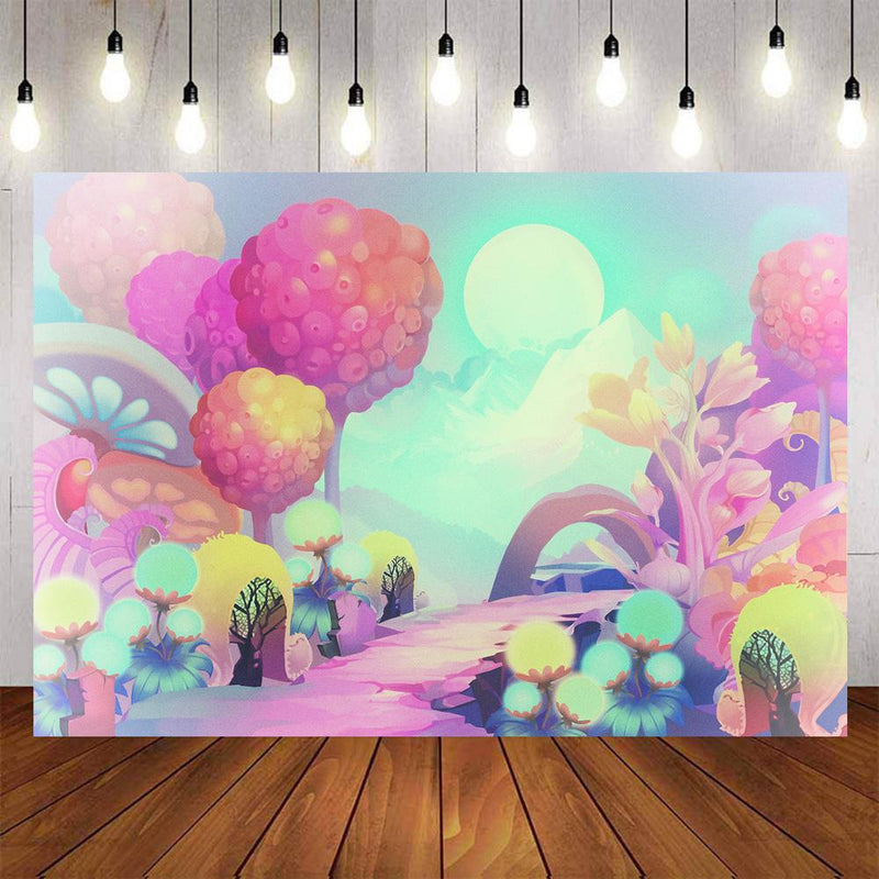 Cartoon Photography Backdrops Kids Party Banner Decoration Background Backdrops Props Pink Vinyl photo Backdrop