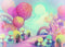 Cartoon Photography Backdrops Kids Party Banner Decoration Background Backdrops Props Pink Vinyl photo Backdrop