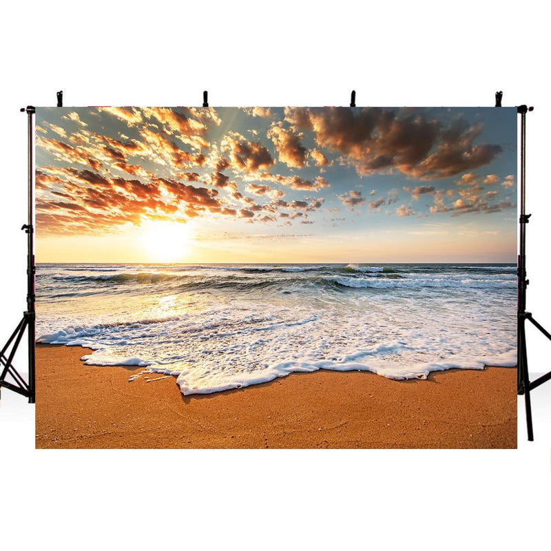 Sea Beach Sunset Photography Backdrops Hawaii Luau Summer Holidays Background Backdrops Props Ocean Vinyl photo Backdrop