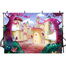 Cartoon Castle Photography Backdrops Kids Party Banner Decoration Background Backdrops Girls Vinyl photo Backdrop
