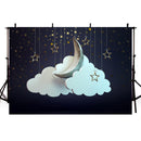 Twinkle Twinkle Little Star Photography Backdrops Stars Moon Clouds Background Backdrops Props Baby Shower Vinyl photo Backdrop