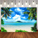 Tropical Hawaii Beach Photography Backdrops Rainforest Photography Background Ocean Backdrops for Picture