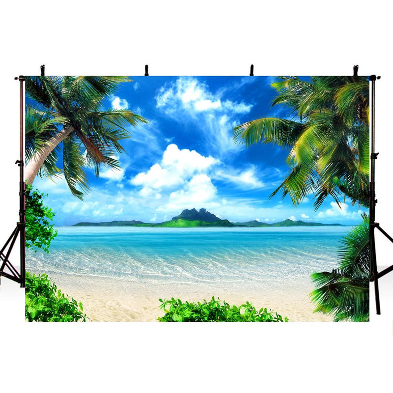 Tropical Hawaii Beach Photography Backdrops Rainforest Photography Background Ocean Backdrops for Picture