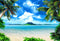 Tropical Hawaii Beach Photography Backdrops Rainforest Photography Background Ocean Backdrops for Picture