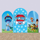 Custom size Paw Patrol Photo Background Boys Birthday Cover Theme Arch Background Double Side Elastic Covers
