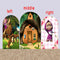 Masha and Bear Photo Background Girls Birthday Party Cover Theme Arch Background Double Side Elastic Covers