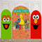 Customize Size Sesame Street Photo Background Elmo Character Cover Theme Arch Background Double Side Elastic Covers