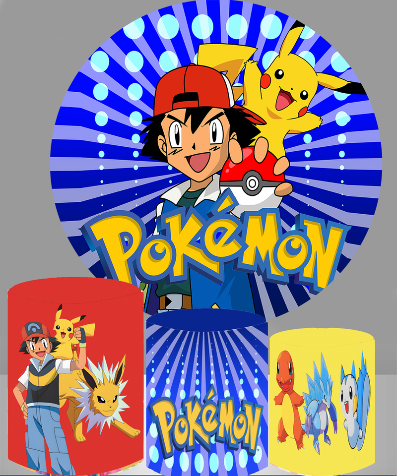 Pokémon Party Round Backdrop