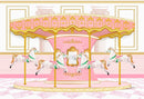 Carousel Photography Backdrops Kids Party Idea Banner Background Pink Indoor Amuse Backdrops Photo Studio