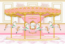 Carousel Photography Backdrops Kids Party Idea Banner Background Pink Indoor Amuse Backdrops Photo Studio