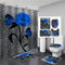 Blue Rose Print 3D Shower Curtain Waterproof 