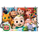 Personalize Cartoon Melon Family Photography Backdrops Happy Birthday Party Photo Banner