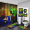 Spiderman Hulk Print Shower Curtain Set Home Decor Cartoon Bath Mat Toilet Lid Cover Flannel Bathroom Carpet 4 Piece Set