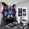 Cat Shower Curtain Animal Bathroom Bath Carpet Anti-slip Mats Doormats Soft Toilet Rugs 4 pieces Set Home Decoration