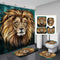 The Lion King Shower Curtain Animal Bathroom Bath Carpet Anti-slip Mats Doormats Soft Toilet Rugs 4 pieces Set Home Decoration