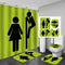 Women or Men Shower Curtain Waterproof Bath Mat Toilet Lid Cover Flannel Bathroom Carpet 4 Piece Set