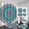 Bohemia Shower Curtain Set Home Decor India Mandala Waterproof Bath Mat Toilet Lid Cover Flannel Bathroom Carpet 4 Piece Set