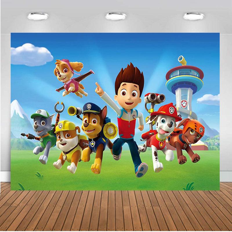 Paw Patrol Photography Backdrops Kids Vinyl Photography for Backdrop Cartoon Photo Backgrounds for Photo StudioPaw Patrol