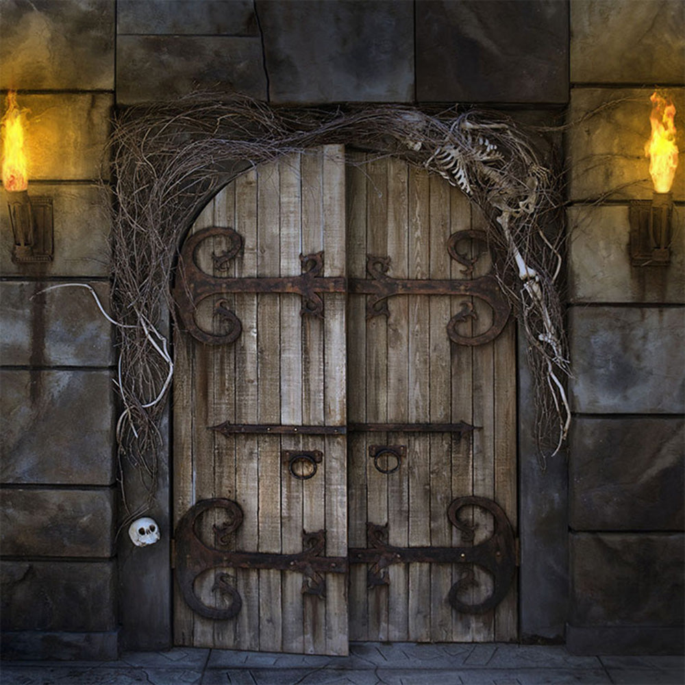 halloween photo booth backdrop wood door backdrop for picture 10x10 photography background halloween theme photo props party