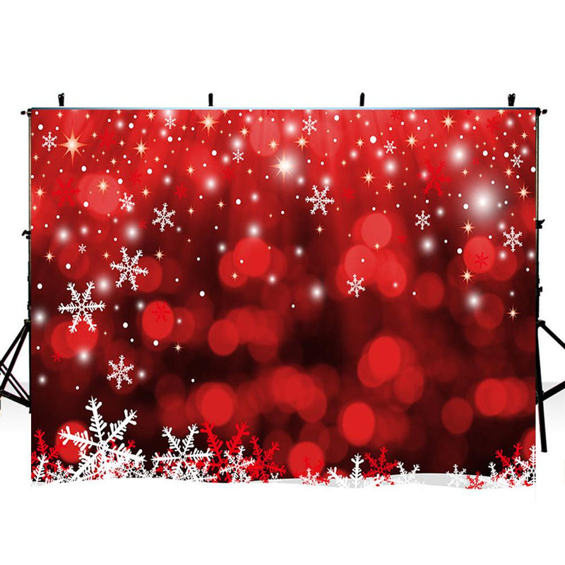 new year red photo backdrop bokeh photography background Merry Christmas photo booth props white snow flake vinyl backdrops kids