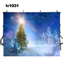 winter snow photo backdrop blue Christmas tree photography background Merry Xmas eve photo booth props indoor decor Vinyl Fabric backdrop