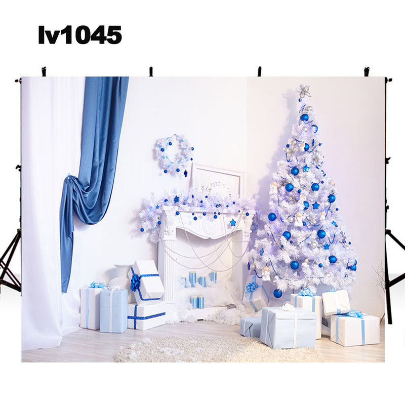 home party decoration photo backdrop Christmas tree photography background Merry Xmas photo booth props indoor decor Vinyl Fabric backdrop